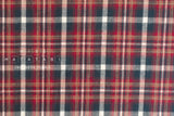 DEADSTOCK Japanese Fabric Yarn-dyed Brushed Plaid - red - 50cm