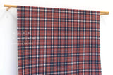 DEADSTOCK Japanese Fabric Yarn-dyed Brushed Plaid - red - 50cm