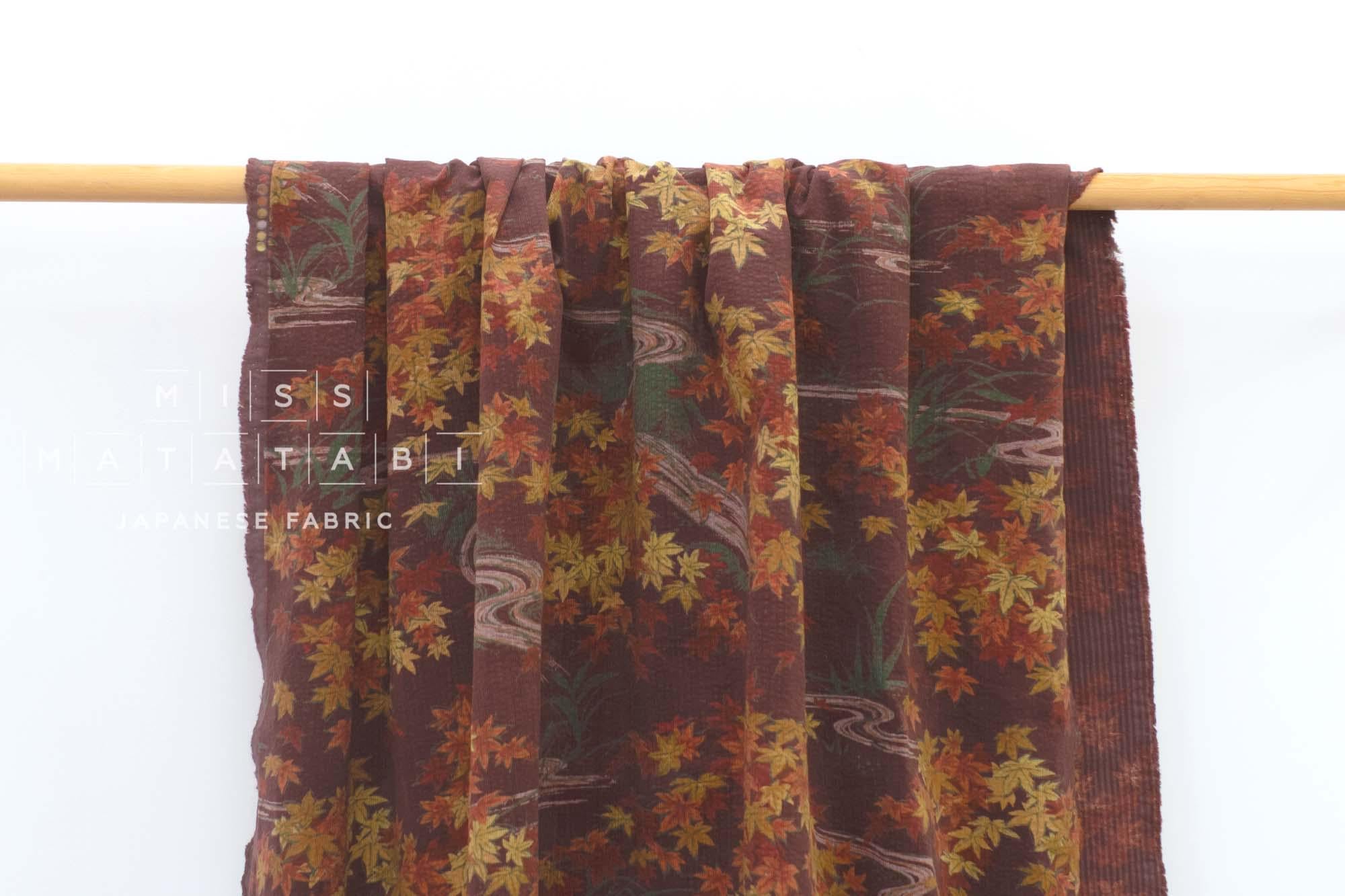 Japanese Fabric Ripple Corduroy Momiji - B - 50cm