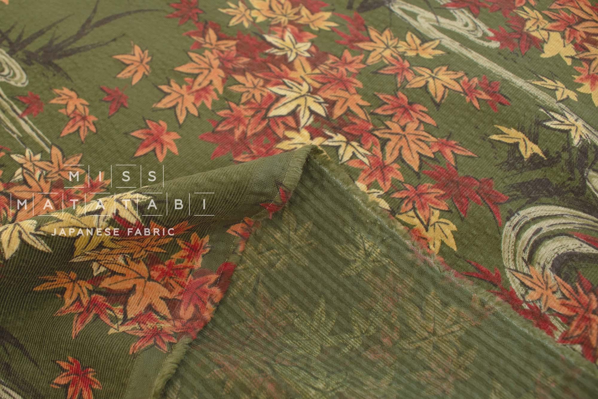 Japanese Fabric Ripple Corduroy Momiji - C - 50cm