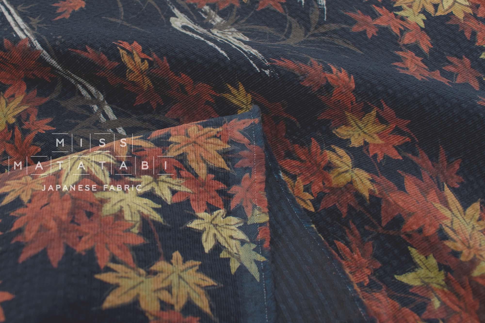 Japanese Fabric Ripple Corduroy Momiji - D - 50cm