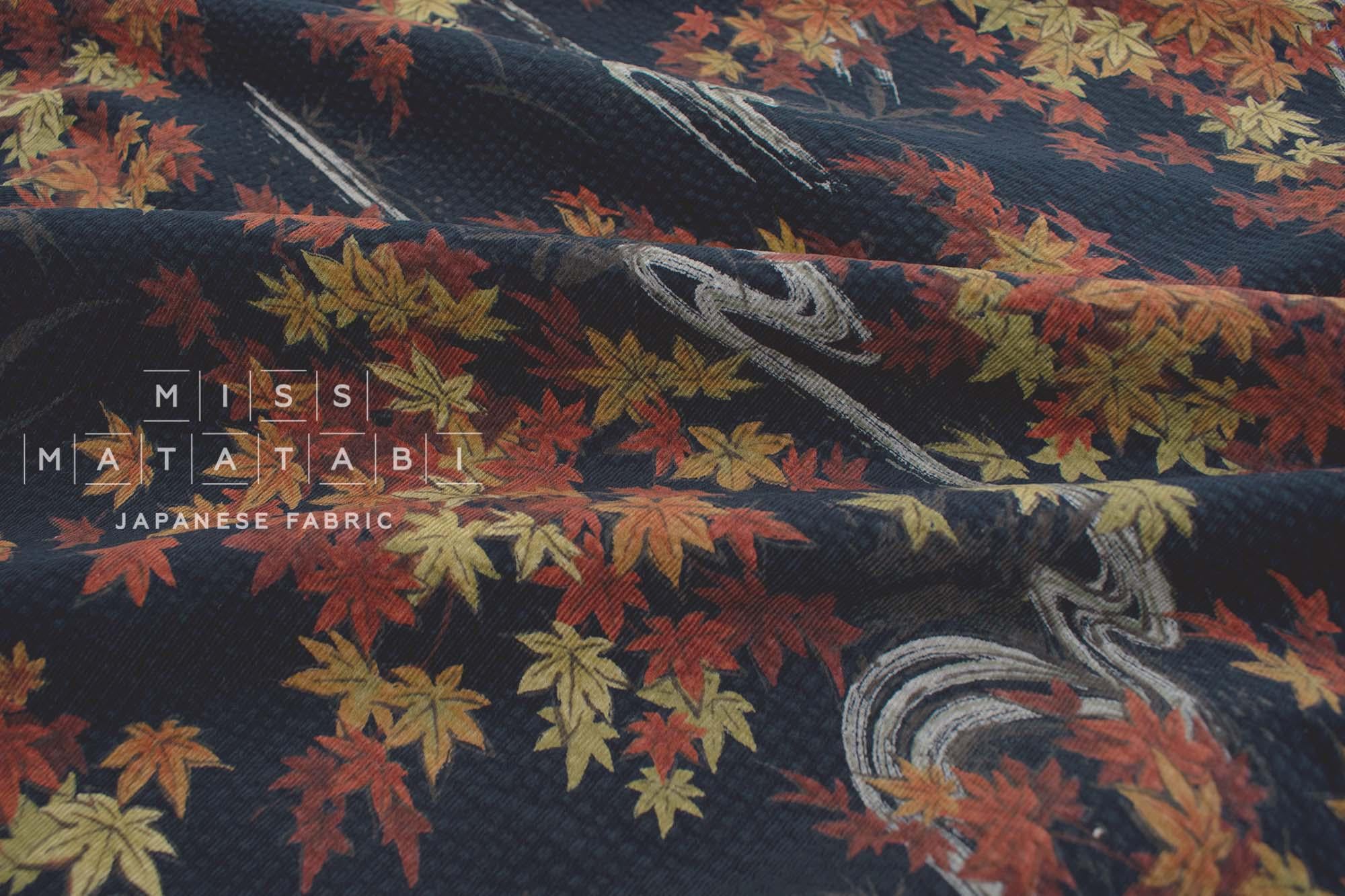 Japanese Fabric Ripple Corduroy Momiji - D - 50cm