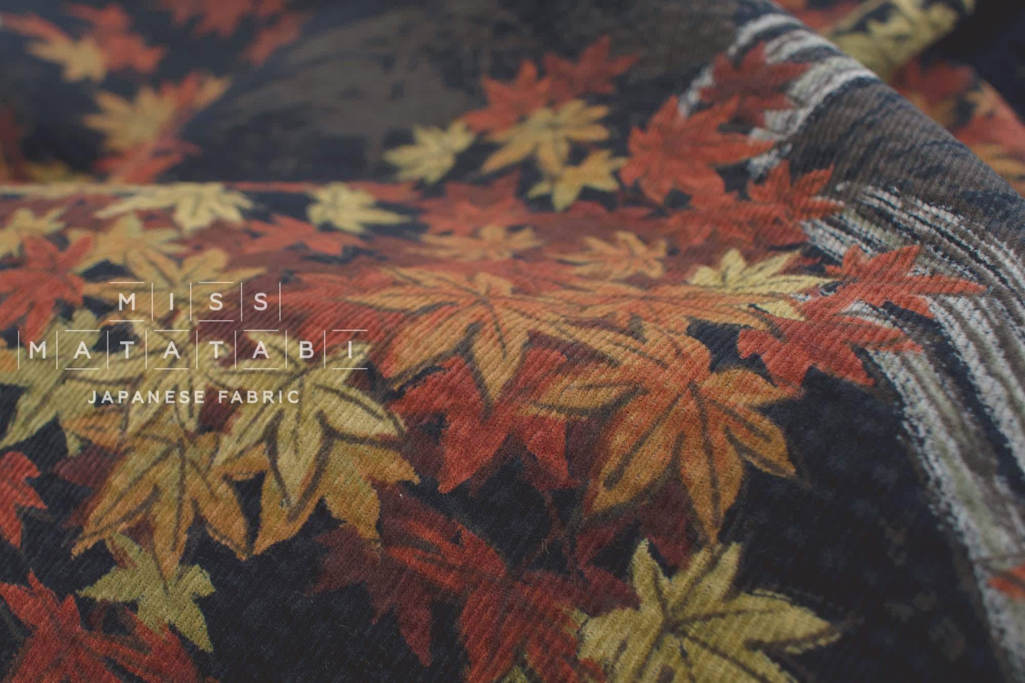 Japanese Fabric Ripple Corduroy Momiji - D - 50cm