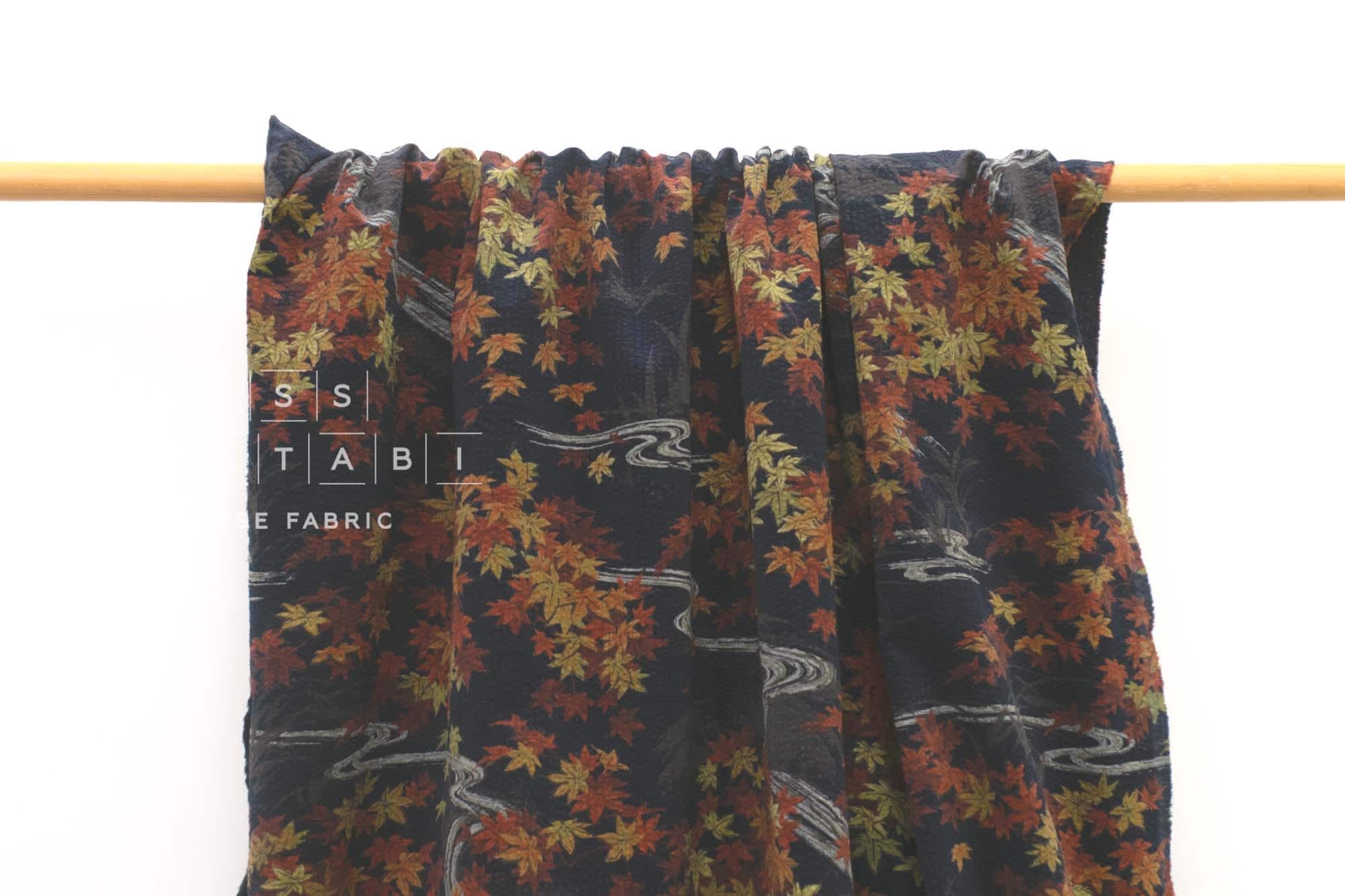 Japanese Fabric Ripple Corduroy Momiji - D - 50cm
