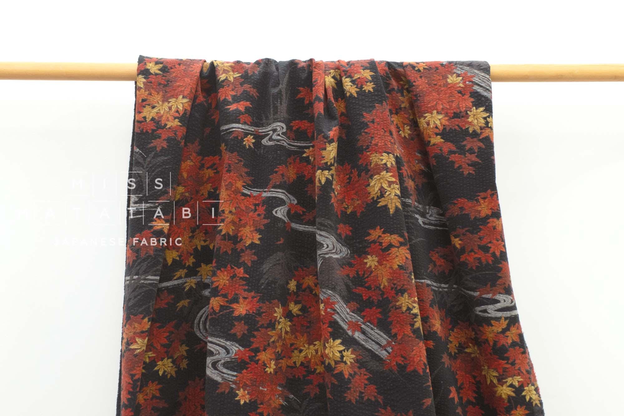 Japanese Fabric Ripple Corduroy Momiji - E - 50cm