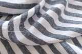 DEADSTOCK Japanese Fabric Shokunin Collection Azumadaki Linen Stripes - navy - 50cm