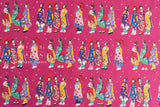 Japanese Fabric Little Maiko Border - magenta - 60cm