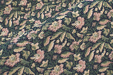 DEADSTOCK Japanese Fabric Ripple Corduroy Green Floral - 50cm