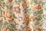 DEADSTOCK Japanese Fabric Herringbone Antique Floral - sand - 50cm