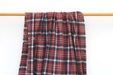 DEADSTOCK Japanese Fabric Yarn-dyed Brushed Plaid - red - 50cm