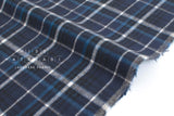 DEADSTOCK Japanese Fabric Yarn-dyed Brushed Plaid - blue - 50cm