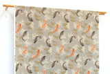 DEADSTOCK Japanese Fabric Nishiki Koi - taupe grey - 50cm