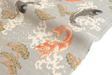 DEADSTOCK Japanese Fabric Nishiki Koi - taupe grey - 50cm