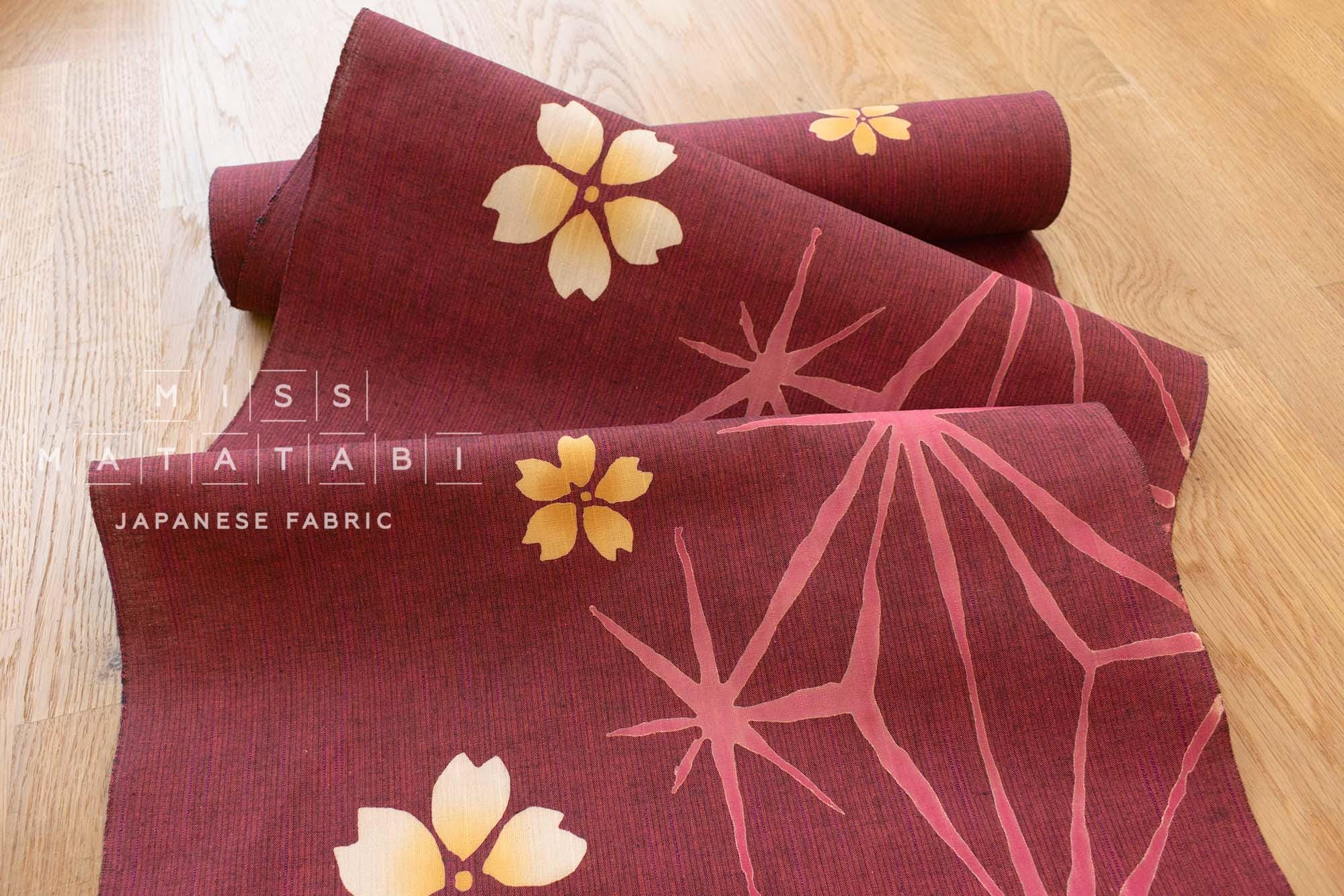 Shokunin Collection Hand-printed Chusen Japanese Yukata Fabric - Sakura - 50cm
