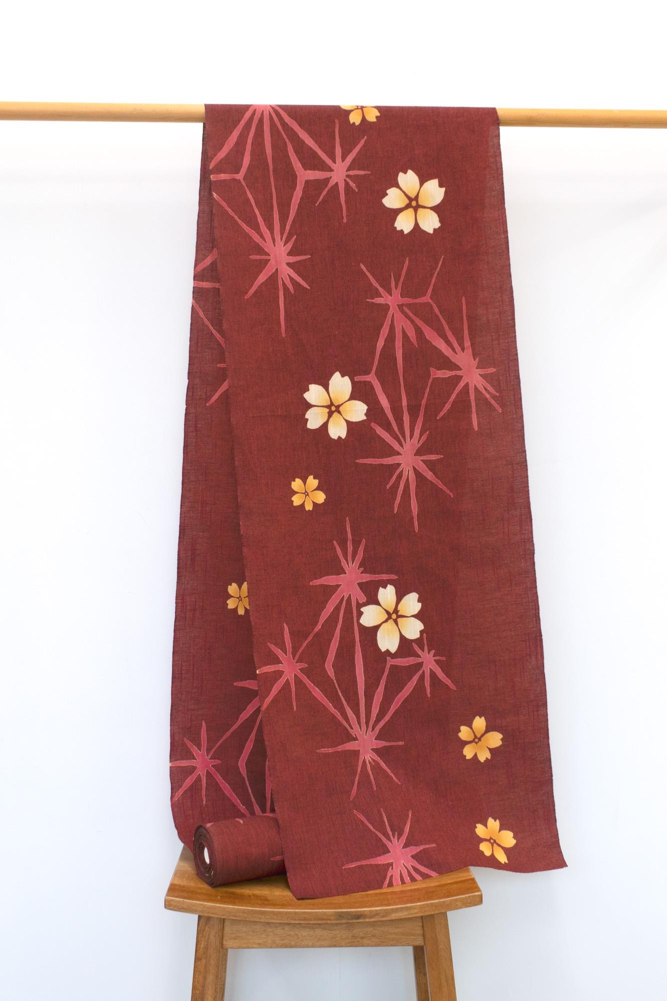 Shokunin Collection Hand-printed Chusen Japanese Yukata Fabric - Sakura - 50cm