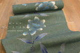 Shokunin Collection Hand-printed Chusen Japanese Yukata Fabric - Peony green - 50cm