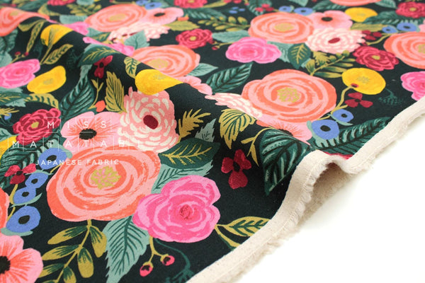 Cotton + Steel Garden Party Canvas - Juliet Rose navy - 50cm