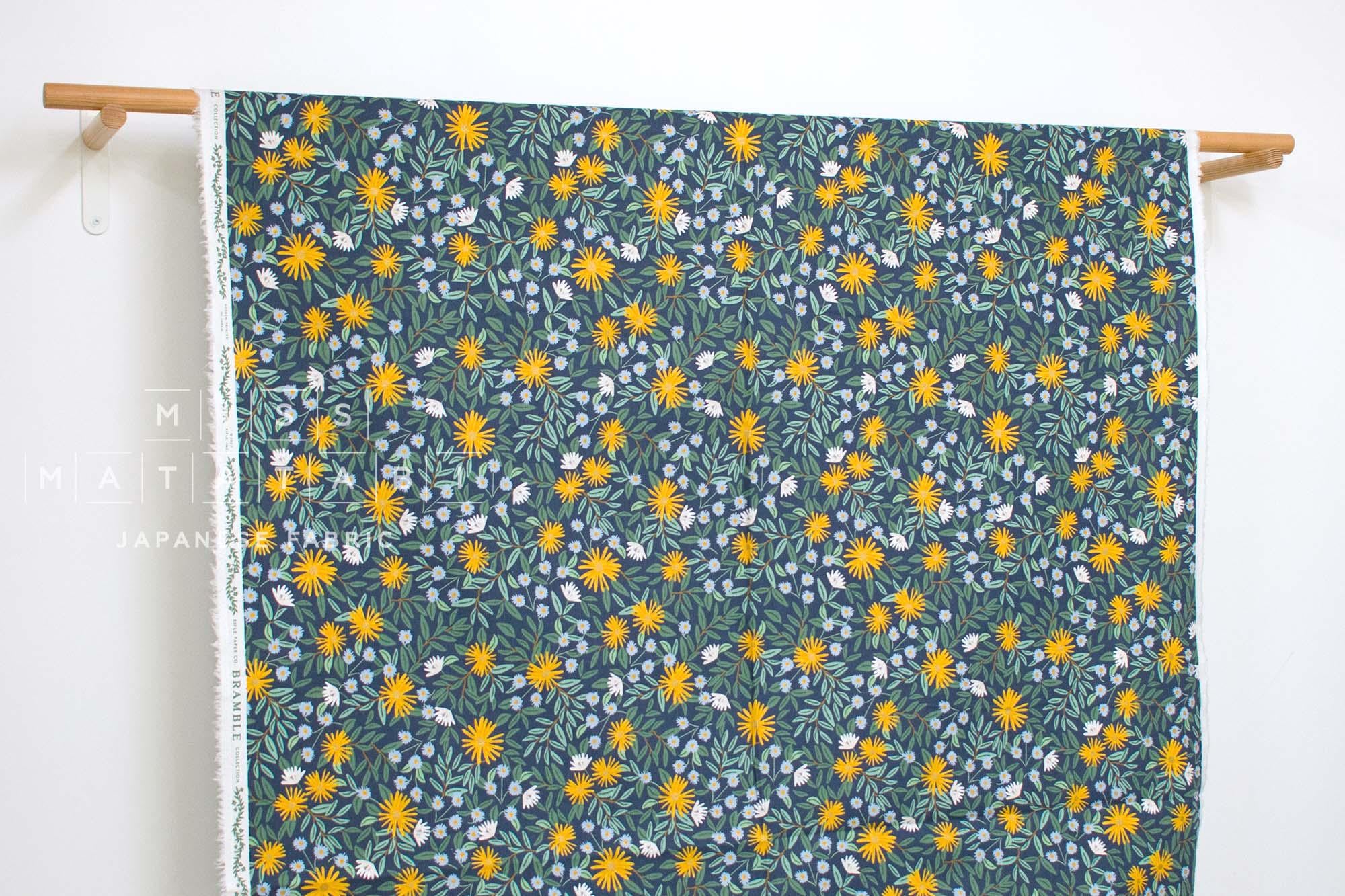 Cotton + Steel Bramble Canvas - Daisy Fields navy - 50cm