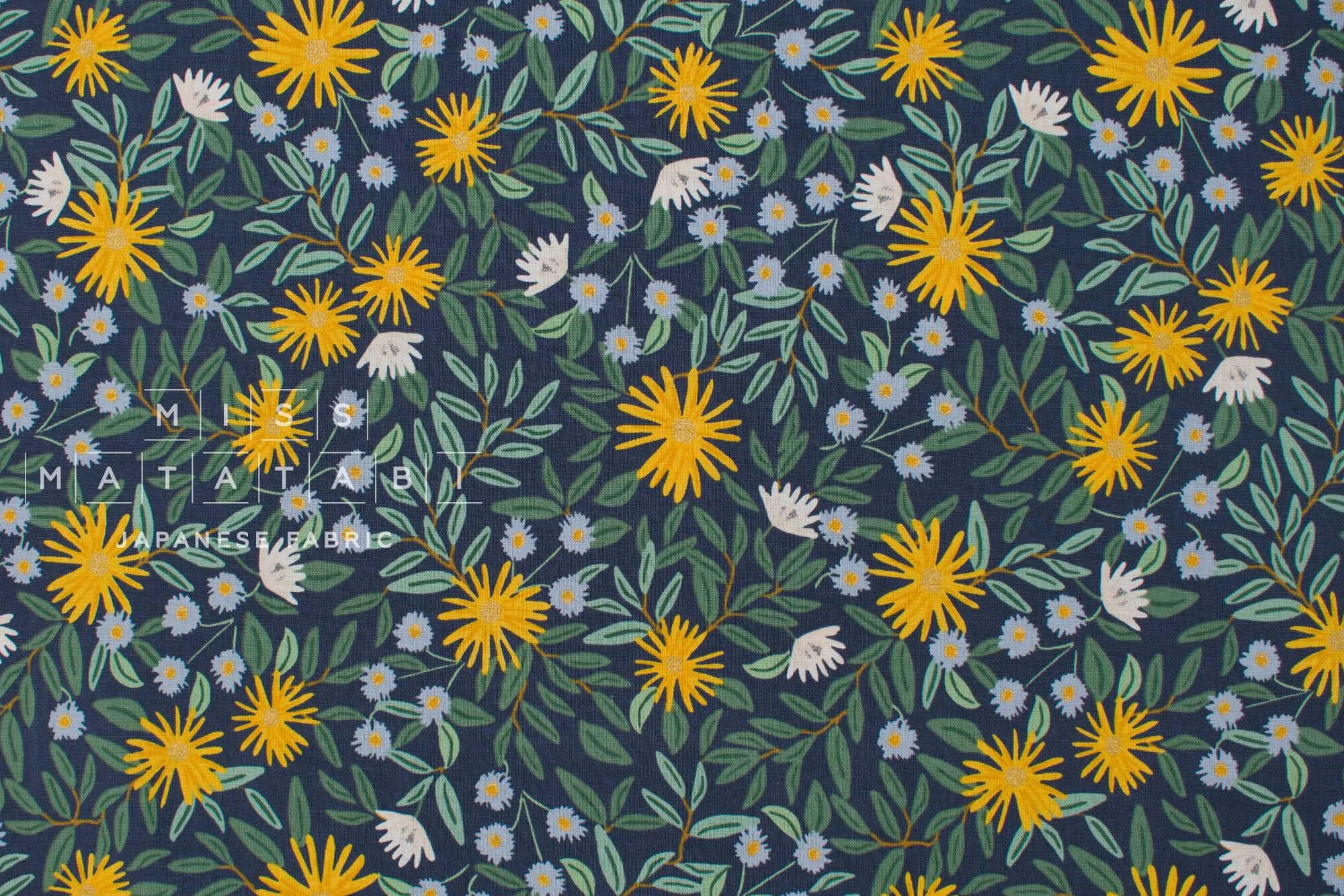 Cotton + Steel Bramble Canvas - Daisy Fields navy - 50cm