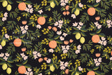 Cotton + Steel Primavera Canvas - Citrus Floral black - 50cm