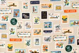 Cotton + Steel Bon Voyage Canvas - Postage Stamps natural - 50cm