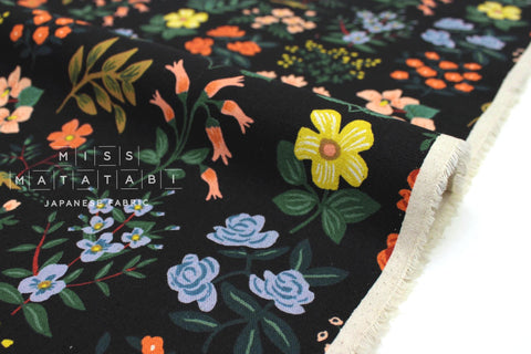 Cotton + Steel Meadow canvas - Wildflower Field black - 50cm