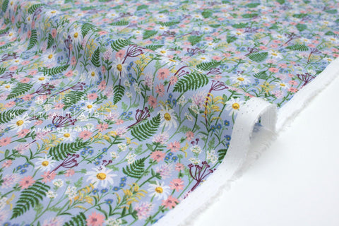 Cotton + Steel Wildwood Lawn - Wildflowers periwinkle - 50cm