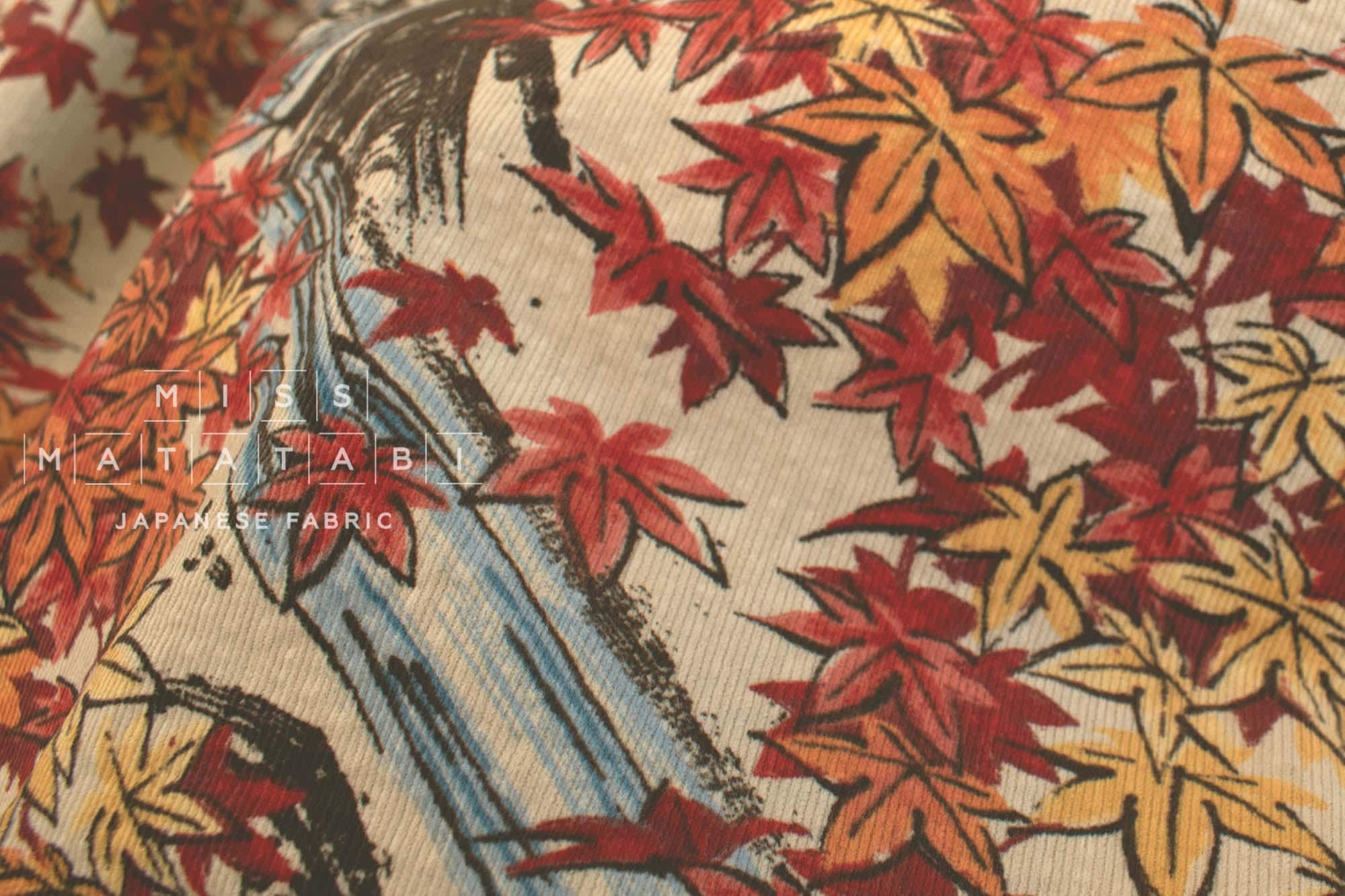 Japanese Fabric Ripple Corduroy Momiji - A - 50cm