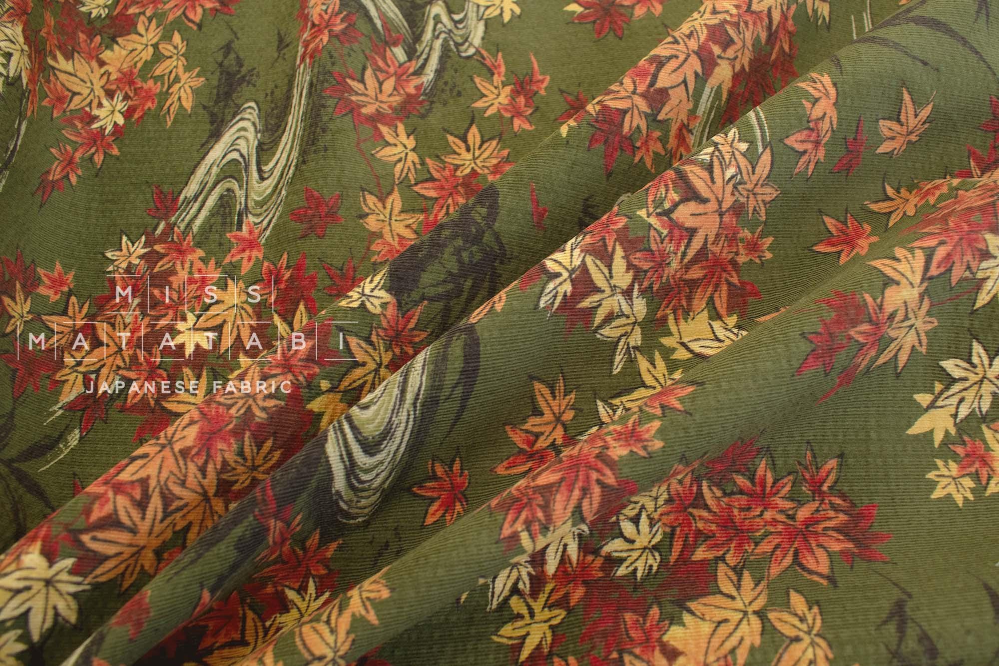 Japanese Fabric Ripple Corduroy Momiji - C - 50cm