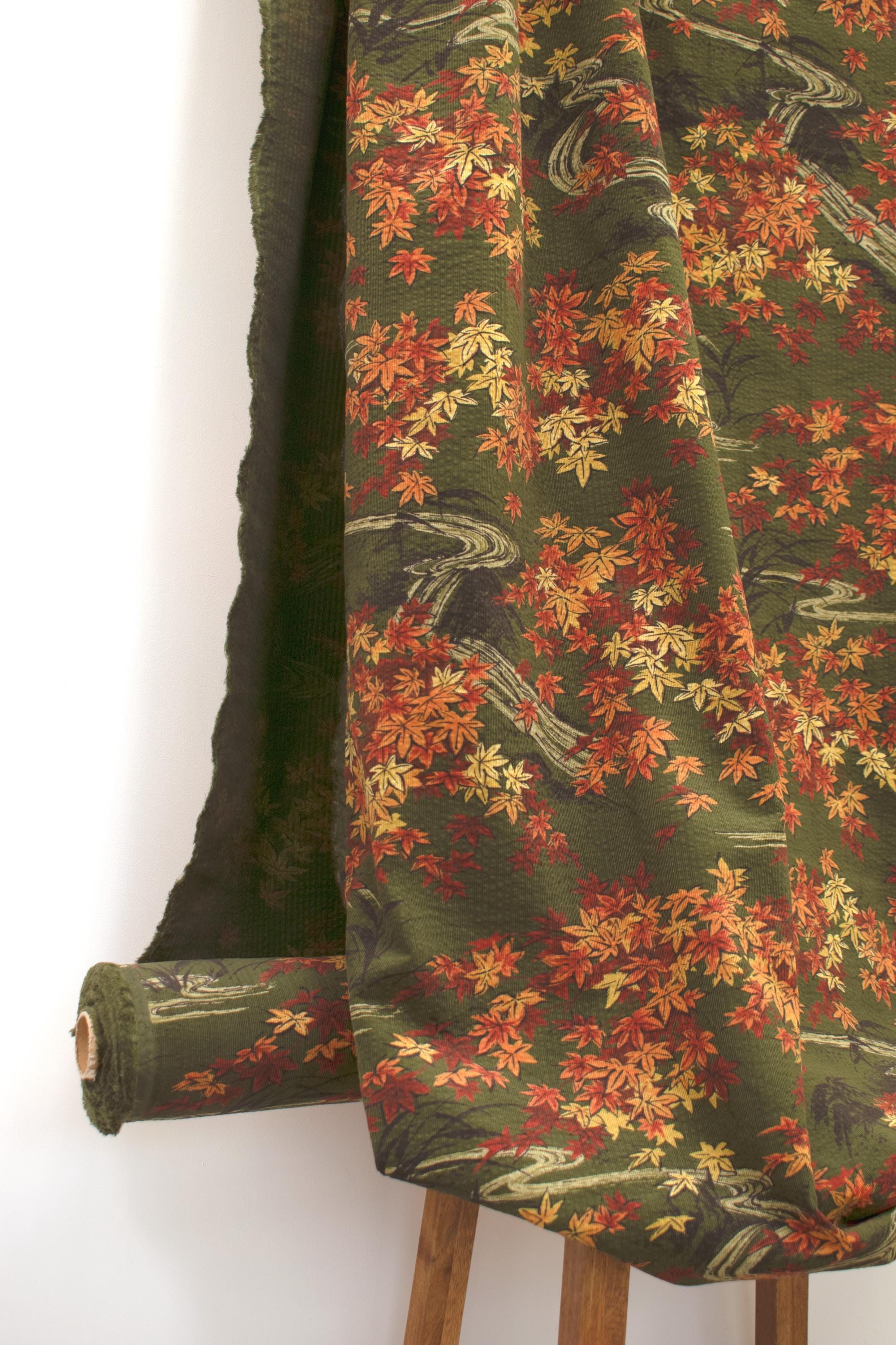 Japanese Fabric Ripple Corduroy Momiji - C - 50cm