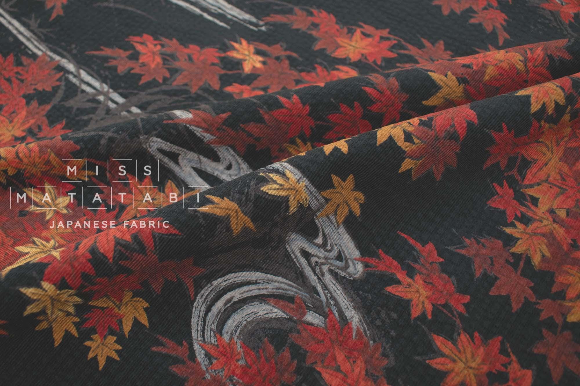 Japanese Fabric Ripple Corduroy Momiji - E - 50cm