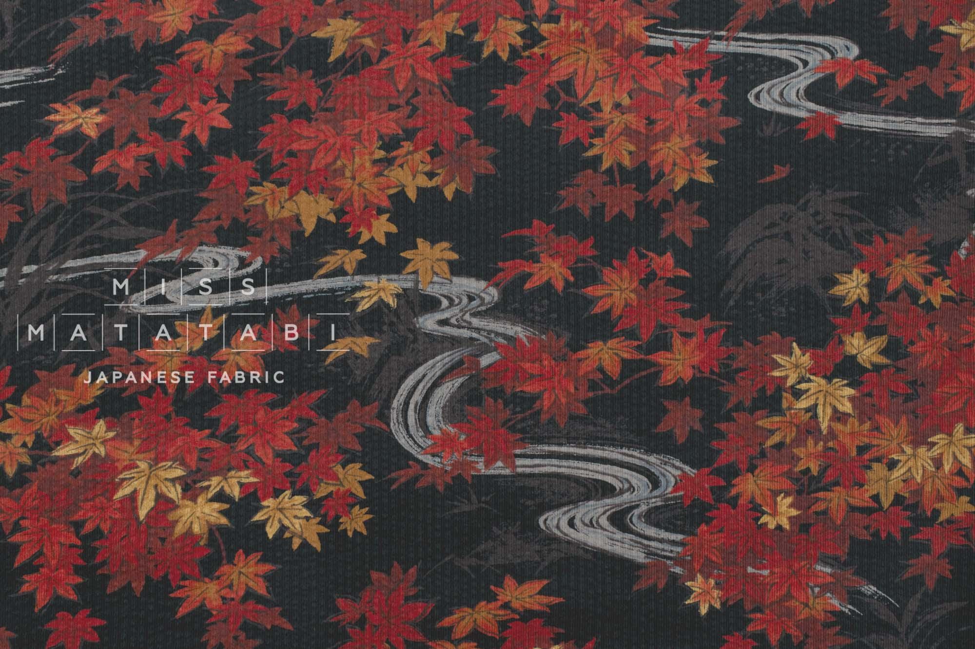 Japanese Fabric Ripple Corduroy Momiji - E - 50cm