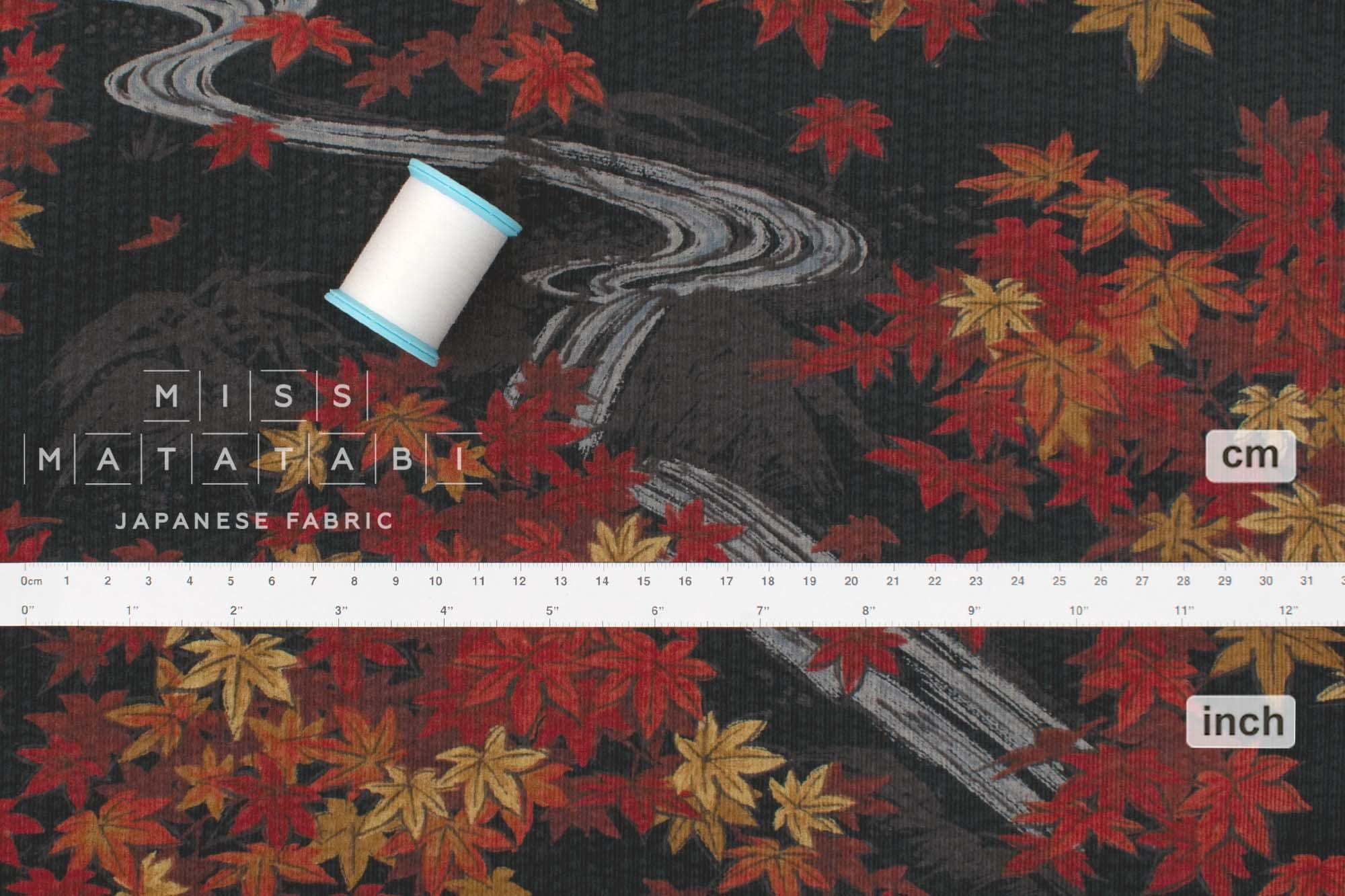 Japanese Fabric Ripple Corduroy Momiji - E - 50cm
