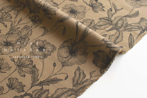 DEADSTOCK Japanese Fabric Poppies - 50cm