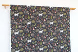 DEADSTOCK Japanese Fabric Woodland Creatures I - dark navy blue - 50cm