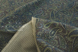 DEADSTOCK Japanese Fabric Ripple Corduroy Paisley - blue - 50cm