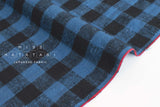 DEADSTOCK Japanese Fabric Nep Cotton Check - blue, black - 50cm