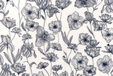 DEADSTOCK Japanese Fabric Poppies - 50cm