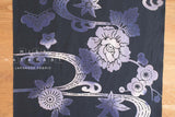 Shokunin Collection Hand-printed Chusen Japanese Yukata Fabric - Kuro Tsumugi - 50cm