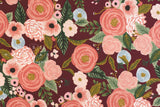 Cotton + Steel Garden Party Canvas - Juliet Rose burgundy - 50cm