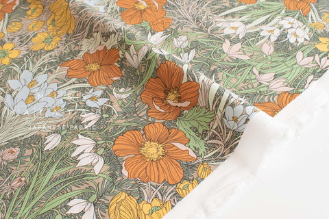 Japanese Fabric Wild Poppy Floral - 50cm