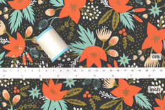 Cotton + Steel Holiday Classics Rayon - Poinsettia evergreen - 50cm