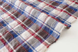 DEADSTO0CK Japanese Fabric Yarn-Dyed Plaid Herringbone - red - 50cm