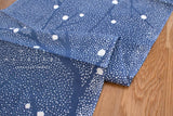 Shokunin Collection Hand-printed Chusen Japanese Tenugui Fabric - Yukimochi 8 - blue - panel