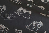 DEADSTOCK Japanese Fabric Embroidered Fluffy Puppies - black - 50cm