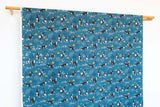 DEADSTOCK Japanese Fabric Woodland Creatures II - teal blue - 50cm