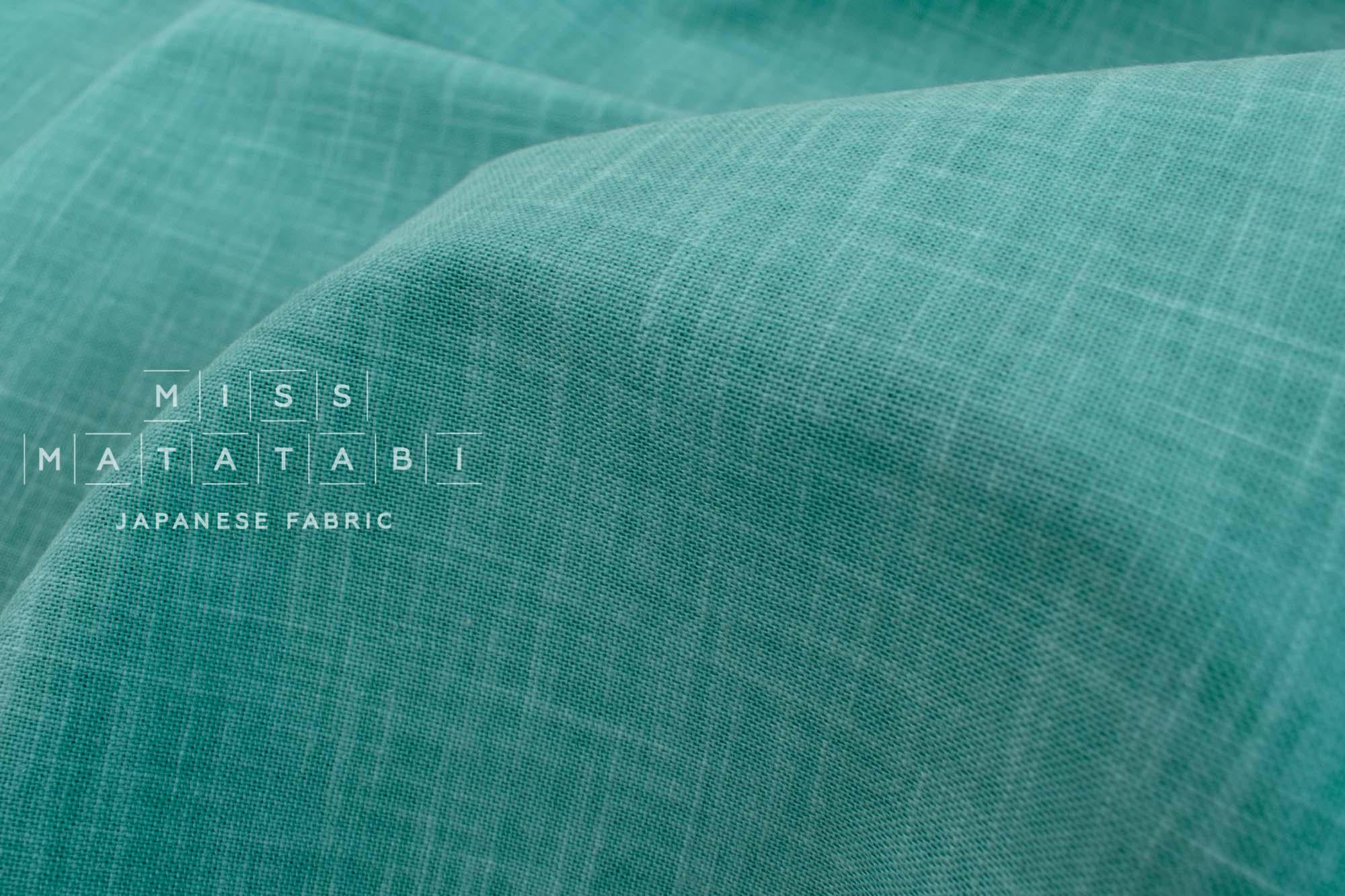 Shokunin Collection Hand-printed Japanese Fabric Solids - turquoise - 50cm