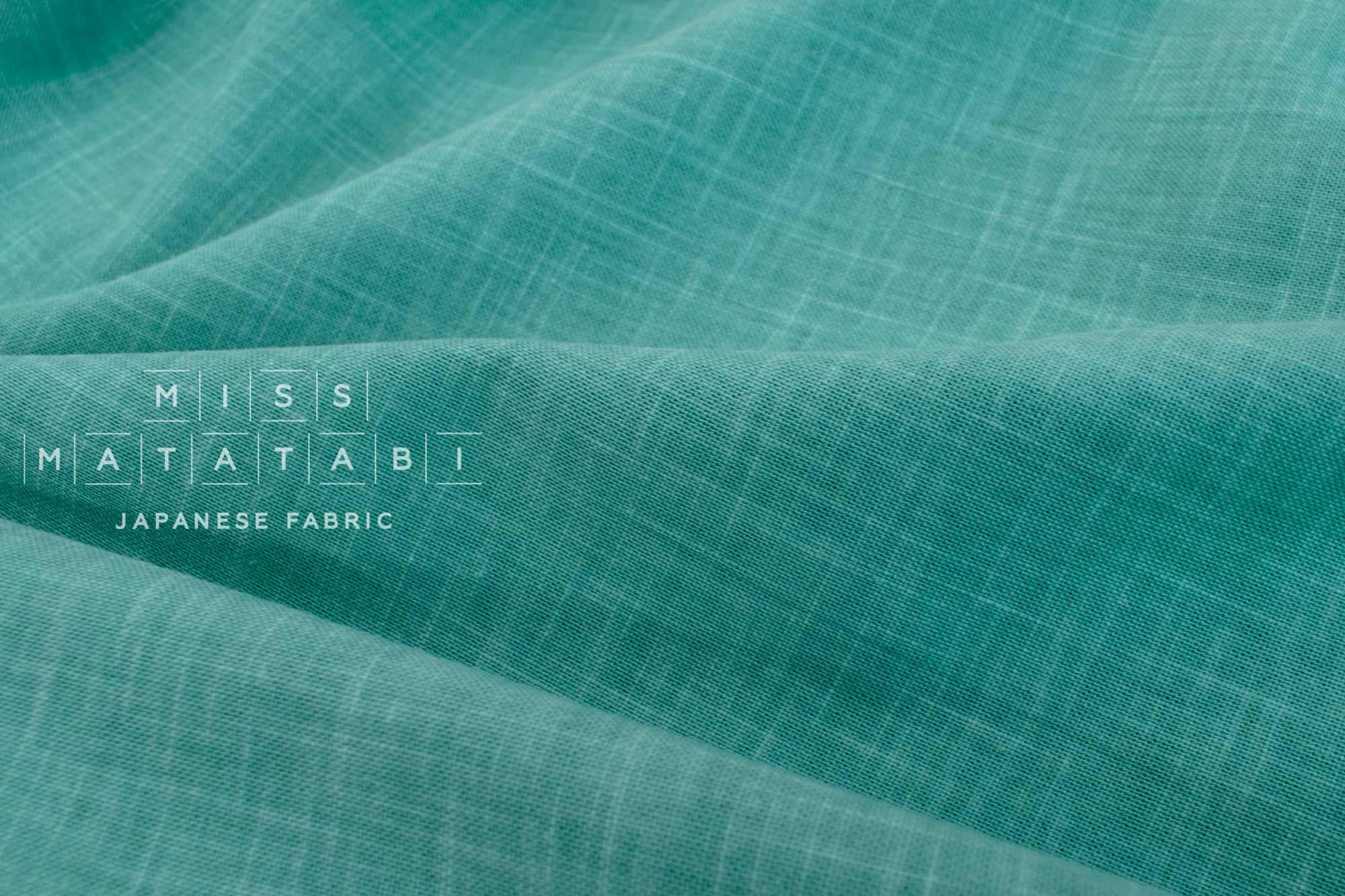 Shokunin Collection Hand-printed Japanese Fabric Solids - turquoise - 50cm