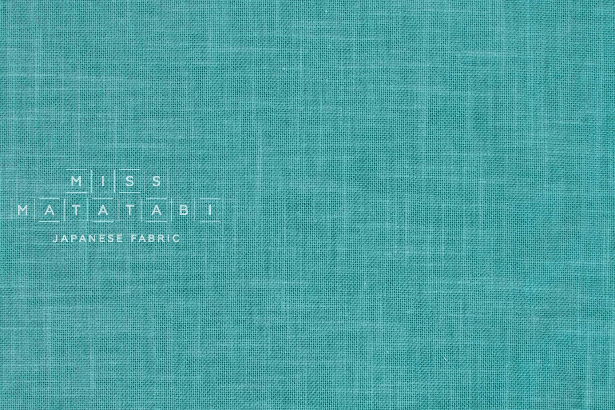 Shokunin Collection Hand-printed Japanese Fabric Solids - turquoise - 50cm