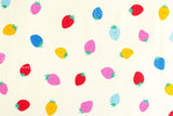 Japanese Fabric Smiley Strawberries - cream - 50cm